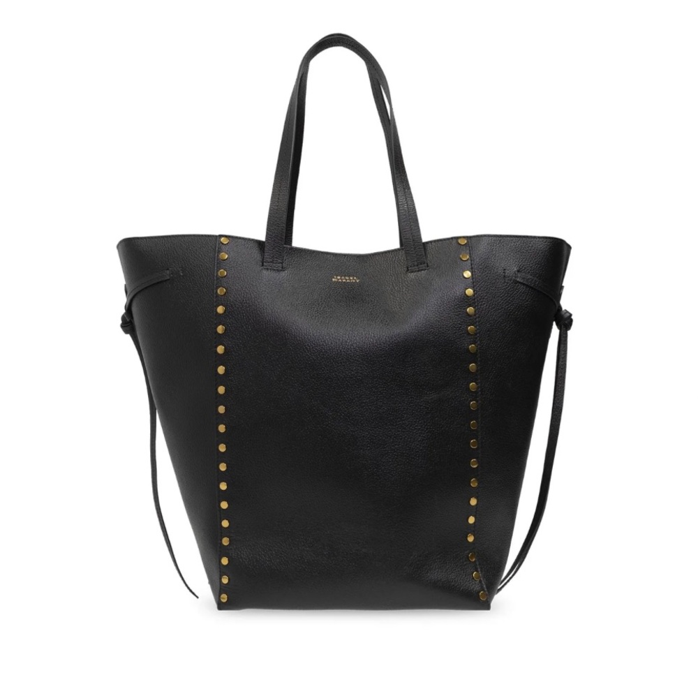 Isabel Marant Oskan Black Leather Studded Tote Bag Authentic